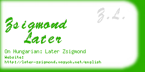 zsigmond later business card